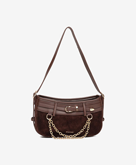 Kadın Kahverengi Hakiki Deri Çapraz Çanta