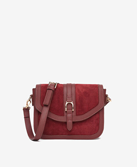 Kadın Bordo Hakiki Deri Çapraz Çanta