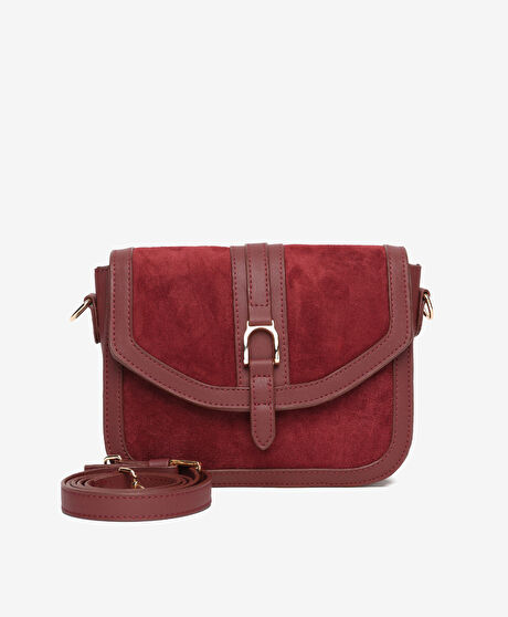 Kadın Bordo Hakiki Deri Çapraz Çanta