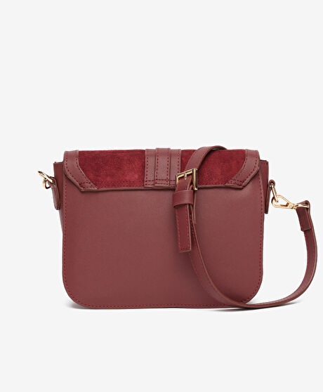 Kadın Bordo Hakiki Deri Çapraz Çanta
