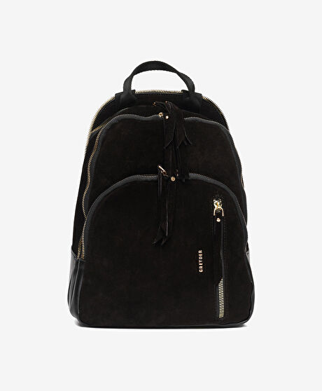 Kadın Siyah Hakiki Deri Sırt Çantası