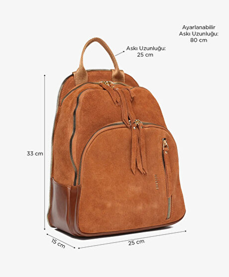 Kadın Taba Hakiki Deri Sırt Çantası