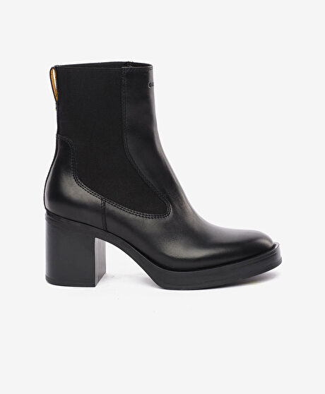 Kadın Siyah Hakiki Deri Topuklu Bot
