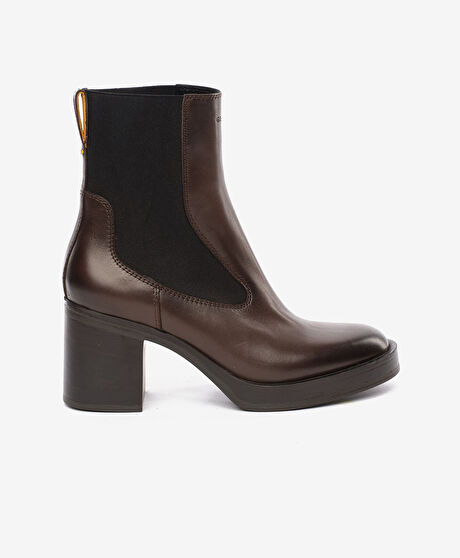 Kadın Kahverengi Hakiki Deri Topuklu Bot