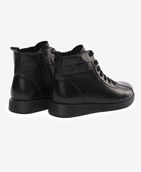 Kadın Siyah Hakiki Deri Comfort Bot