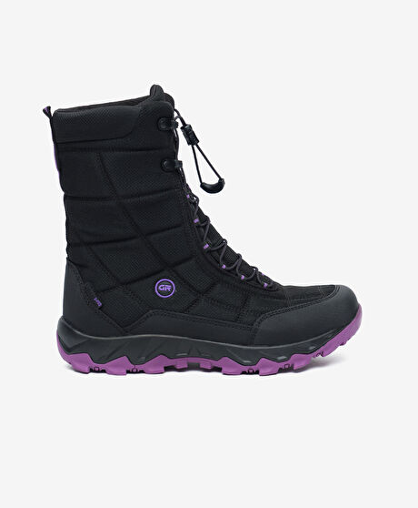Kadın Siyah Mor Su Geçirmez Outdoor Kar Botu