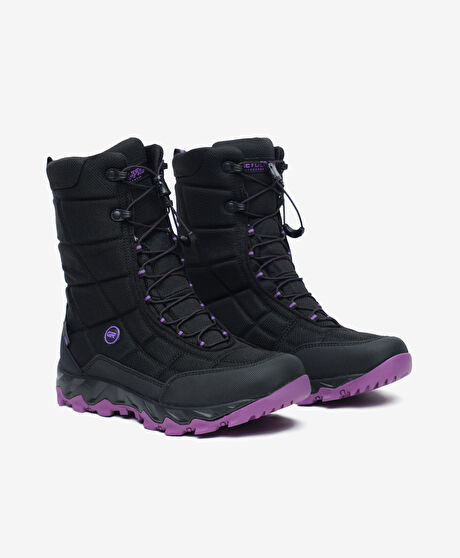 Kadın Siyah Mor Su Geçirmez Outdoor Kar Botu