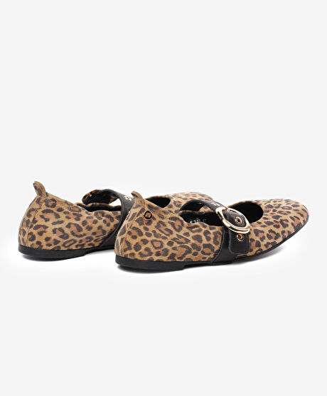 Kadın Leopar Hakiki Deri Babet