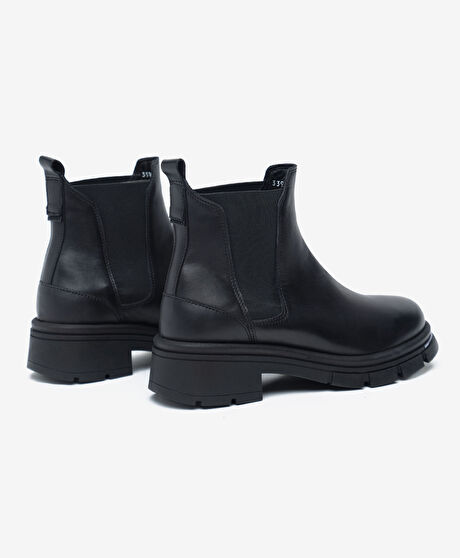 Kadın Siyah Hakiki Deri Chelsea Bot