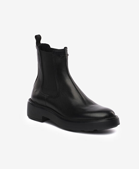 Kadın Siyah Hakiki Deri Chelsea Bot