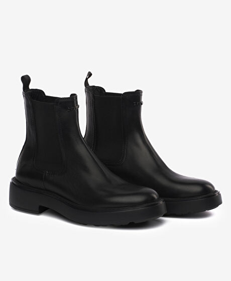 Kadın Siyah Hakiki Deri Chelsea Bot
