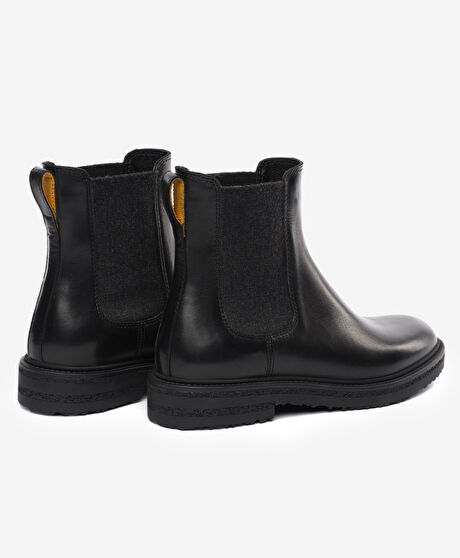 Kadın Siyah Hakiki Deri Chelsea Bot