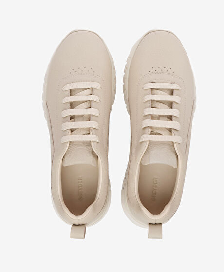 Kadın Ekru Hakiki Deri Ayakkabı