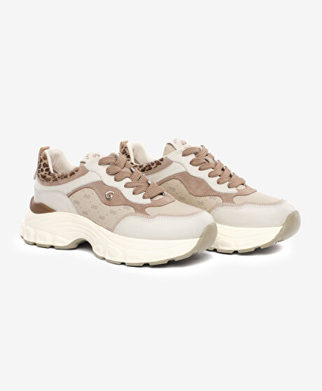 Kadın Kirli Beyaz Hakiki Deri Spor Ayakkabı