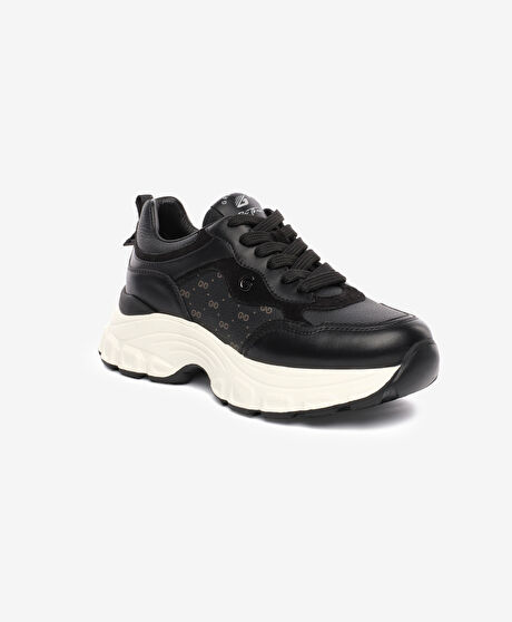 Kadın Siyah Hakiki Deri Spor Ayakkabı