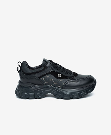 Kadın Siyah Hakiki Deri Spor Ayakkabı