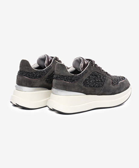 Kadın Antrasit Hakiki Deri Spor Ayakkabı