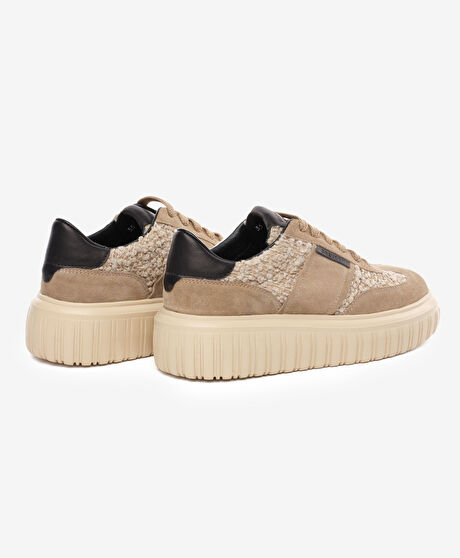 Kadın Vizon Hakiki Deri Sneaker Ayakkabı