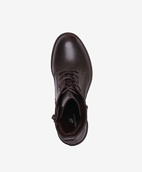 Kadın Kahverengi Hakiki Deri Miiltary Bot