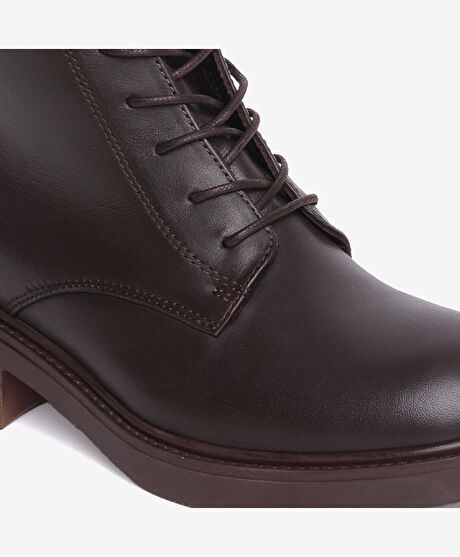 Kadın Kahverengi Hakiki Deri Miiltary Bot