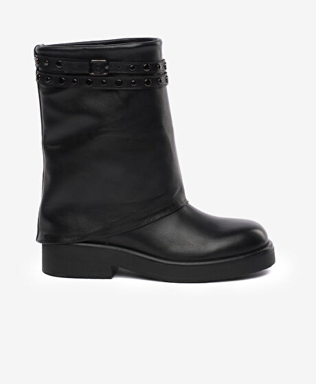 Kadın Siyah Hakiki Deri Bot