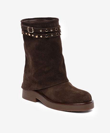 Kadın Kahverengi Hakiki Deri Bot