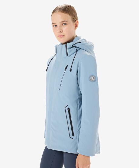 Kadın Açık Mavi Suya Dayanıklı Kaz Tüyü Mont