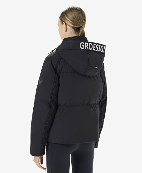 Kadın Siyah Suya Dayanıklı Kaz Tüyü Mont