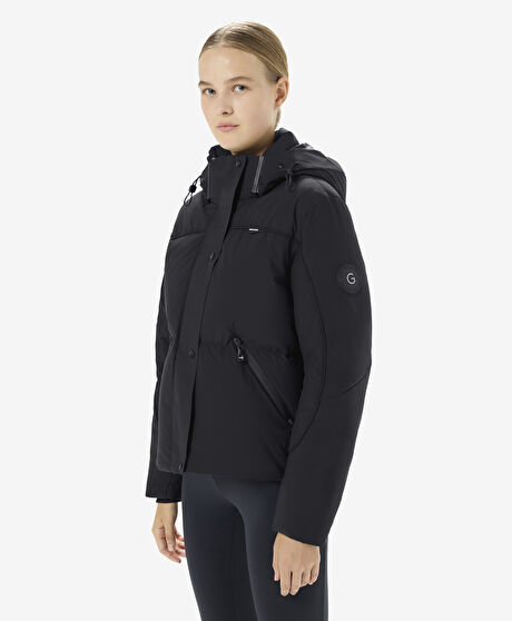 Kadın Siyah Suya Dayanıklı Kaz Tüyü Mont