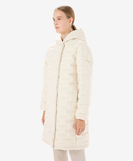 Kadın Krem Suya Dayanıklı Kaz Tüyü Mont