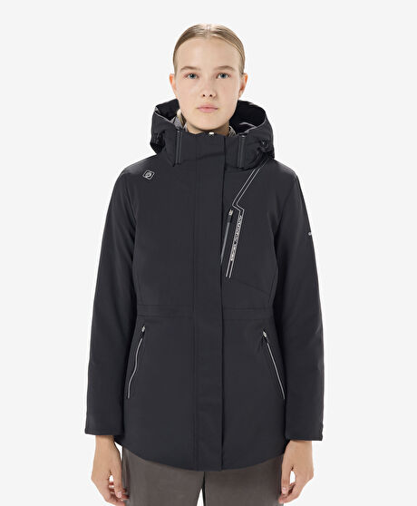 Kadın Siyah Suya Dayanıklı Kaz Tüyü Mont