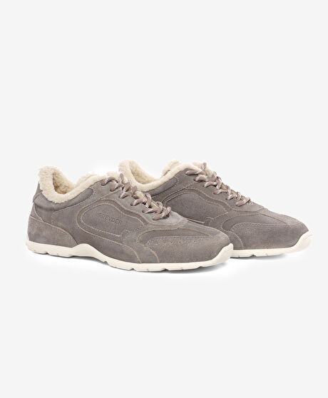 Kadın Gri Hakiki Deri Spor Ayakkabı