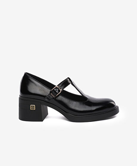 Kadın Siyah Rugan Hakiki Deri Klasik Ayakkabı