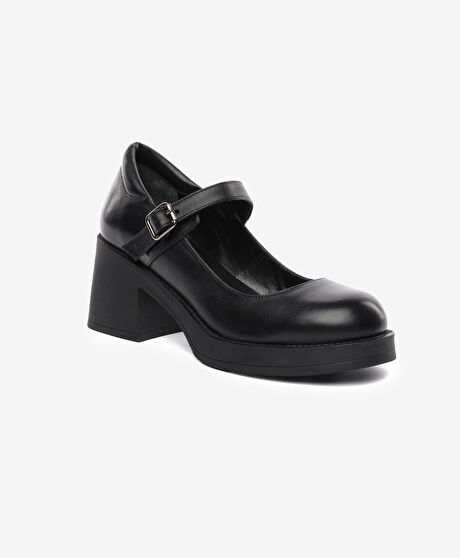 Kadın Siyah Hakiki Deri Klasik Ayakkabı