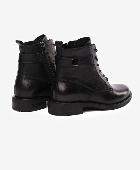 Kadın Siyah Hakiki Deri Bot