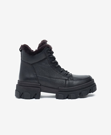 Kadın Siyah Hakiki Deri Bot