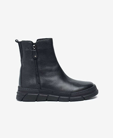 Kadın Siyah Hakiki Deri Bot