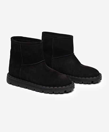 Kadın Siyah Hakiki Deri Bot