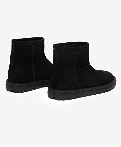 Kadın Siyah Hakiki Deri Bot