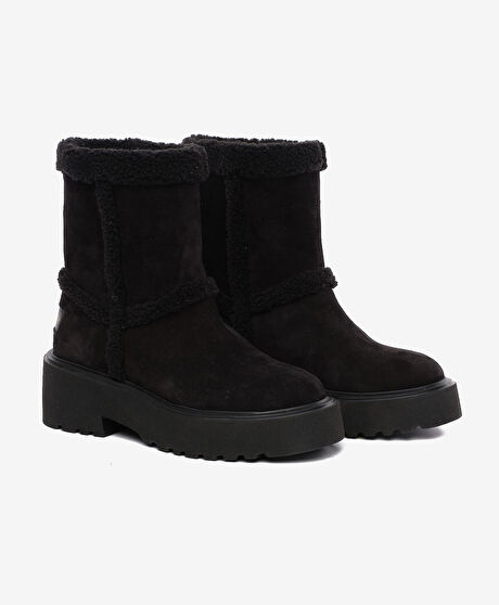 Kadın Siyah Hakiki Deri Bot