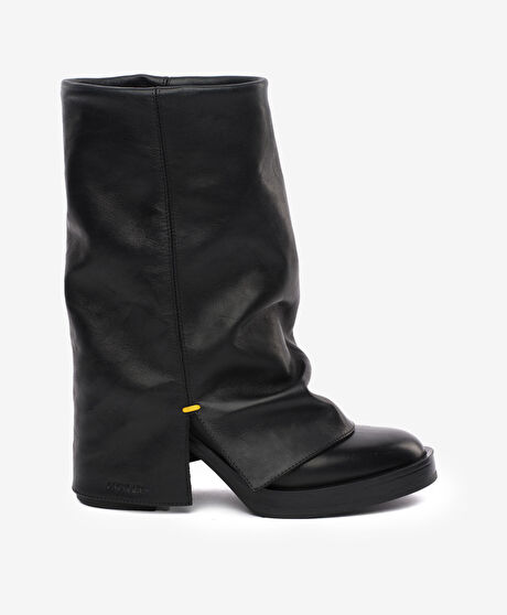 Kadın Siyah Hakiki Deri Topuklu Bot