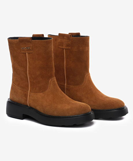 Kadın Taba Süet Hakiki Deri Bot