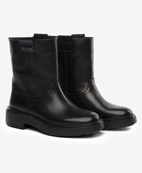 Kadın Siyah Hakiki Deri Bot