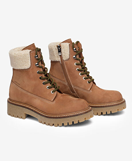 Kadın Taba Hakiki Deri Military Bot