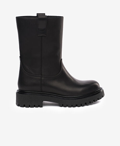 Kadın Siyah Hakiki Deri Bot