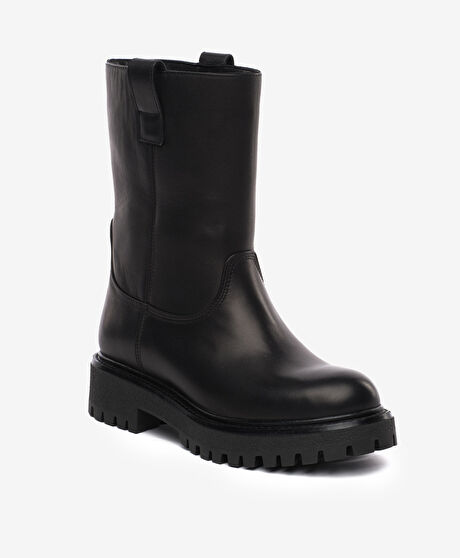 Kadın Siyah Hakiki Deri Bot