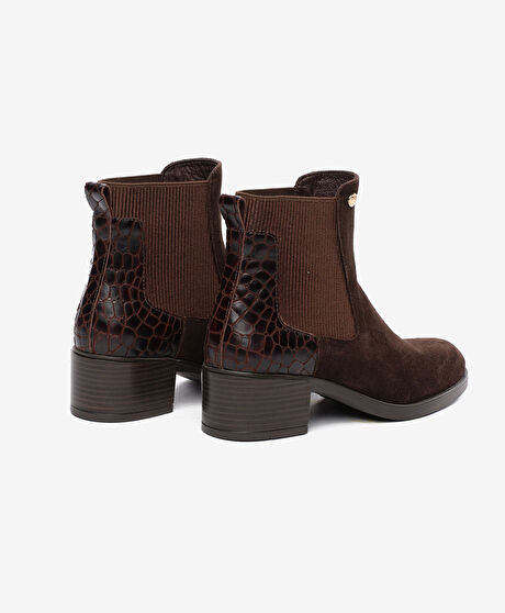 Kadın Kahverengi Hakiki Deri Chelsea Bot