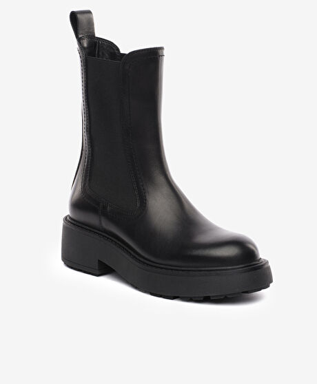 Kadın Siyah Hakiki Deri Bot