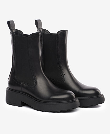 Kadın Siyah Hakiki Deri Bot