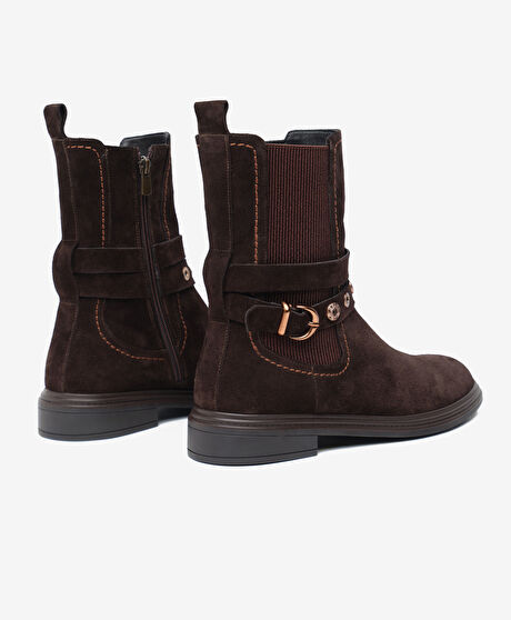 Kadın Kahverengi Hakiki Deri Bot